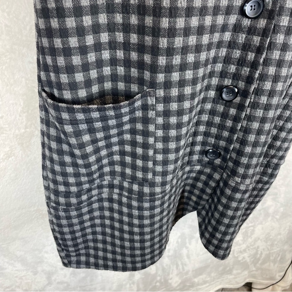 Comfy USA gingham plaid casual jacket womens small oversized lagenlook - Picture 3 of 7